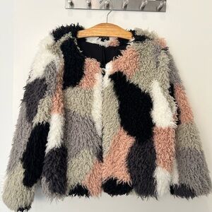 1. State Cozy Multicolor Faux Fur Jacket